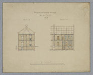 216347 Lengte- en dwarsdoorsnede van een huis in het ontwerp voor een blok van zes huizen Wittevrouwensingel 49-54 te ...